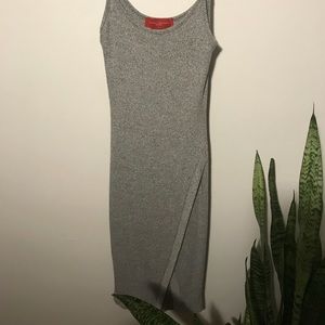 Skinny Strap Soft Body Con Dress - Grey
